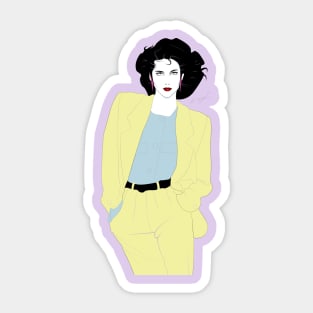 Stylish Sleek Lady 80s Patrick Nagel Sticker